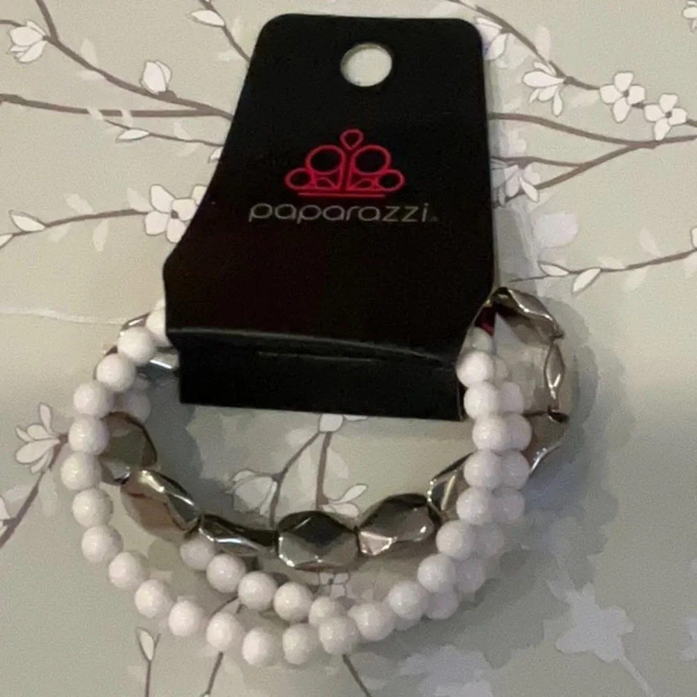 ❄️ Paparazzi | Silver and White Beaded Bracelet Set Boho Beach Vibes